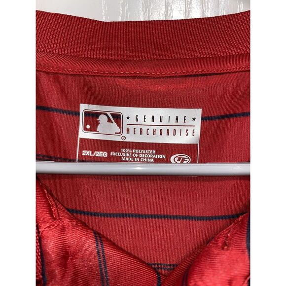 2XL SL Cardinals Polo MLB Short Sleeve Red Stripe Collar Baseball Logo - Picture 5 of 6